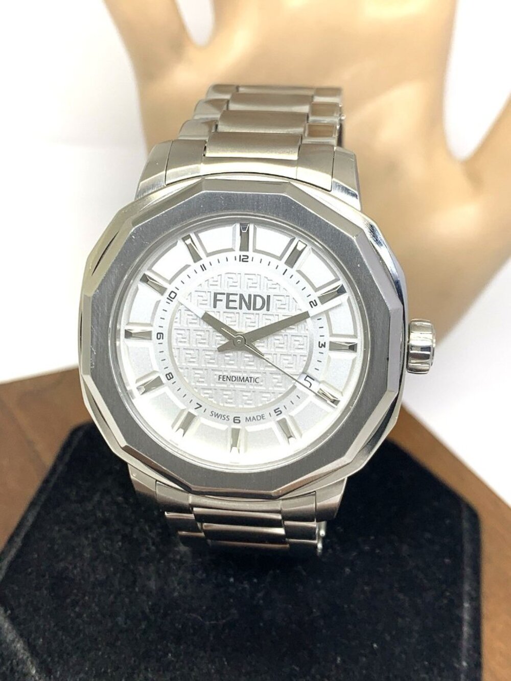 Fendi Men's Watch Swiss Automatic Silver Dial Steel 42mm FOW971A45NF0QW0